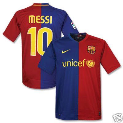 #10 MESSI Barcelona Home 08/09 Kid Soccer Jersey & Matching Short Set - For Youth Age: 5 - 7 Years Old.