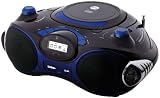 Produkt-Bild: CMX CRC 7370 Tragbares Stereo Radio (LC-Display, CD-/MP3-Player, 25 Watt PMPO, SD-Kartenslot, USB 2.0) schwarz/blau