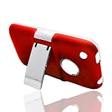 Red With Stand Steel Texture Faceplate Hard Plastic Protector Snap-On Cover Case For Apple iPhone 3GS
