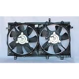 03-08 SUBARU FRSTR W O TURBO RADIATOR & COND CONDENSER FAN ASSEMBLY by TYC
