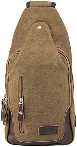 HUIB Cool Canvas Cross Body Chest Pack Chest Bag (Khaki)