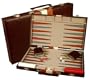 Large 18"x 21" Leatherette Backgammon Set - Brown