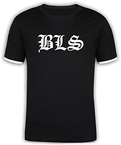 Gaojidiang Black Label Society BLS Logo Mercerized Cotton Mens T Shirt Black XXXL
