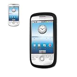 New Fashionable Perfect Fit Soft Silicon Gel Protector Skin Cover (Faceplate/Snap On) Rubber Cell Phone Case with Screen Protector for HTC myTouch (G2) 3G / Magic T-Mobile - BLACK