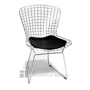 Alphaville DC-LEGA-SID-K Mid-Century Modern Legare Side Dining Chair- Faux black Leather... by 