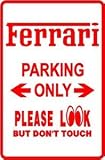 FERRARI PARKING luxury sports car show sign