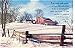 Farm Scene Red Barn Postcard Psalm 98:2 4