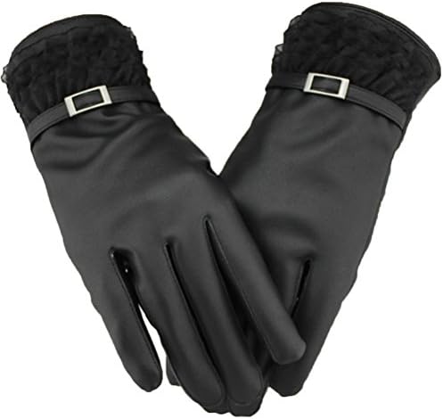 Nasis end 2014 brand new screentouch PU leader lady/ women gloves cold weather gloves black ST0001