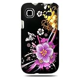 Hard Snap on Plastic RUBBERIZED With BLACK W/ PURPLE FLOWER Design Sleeve F ....