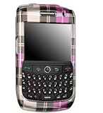 Pink Plaid Checker Snap on Hard Skin Cover Case for Blackberry Curve 8900