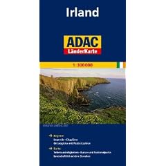 ADAC L�nderkarte Irland 1:300.000: Register: Legende, Citypl�ne, Ortsregister mit Postleitzahlen. Karte: Sehensw�rdigkeiten, Natur- und Nationalparks, landschaftlich sch�ne Strecken