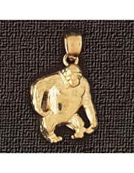 Dazzlers Solid 14k Gold Monkey Charm Pendant Available in three colors from jewelsberry (weights: 2.0 grams only)