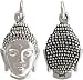Double Sided Decorative Buddha Head Pendant in Sterling Silver, #7628