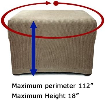 Stretch Pique Balsam Green Furniture Slipcover Ottoman 708