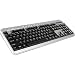 EASY TOUCH Thin Computer Keyboard, Gaming, Typing, Ergonomic Shape, Desktop Computer Keyboard, (Silver with Black Keys), ET-247, PS/2 Interface Connection, Digital Media, UltraNav, Standard, Ultra Thin, by EasyTouch