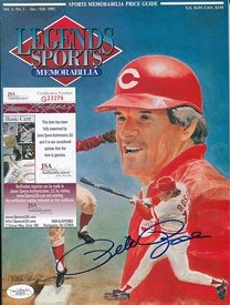 Pete Rose Autographed Legends Magazine JSA