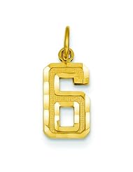14K Gold Small Number 6 Charm Pendant FindingKing