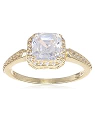 Sterling Silver 7mm Asher Cut Cubic Zirconia Ring