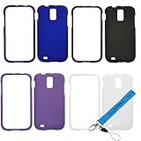 GTMax 4 Colors Hard Rubberized Snap On Case (Black + Blue + Purple + White) ....