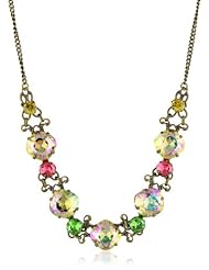 Sorrelli "Hibiscus" Crystal Purple Haze Cubes Hang From a Swirled V-Shape Chain Necklace