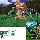 Big Skye 2010 Playsystem By Gorilla Playsets Poly Coated Fir Beams Cunninghamia Cedar, 3 Slides