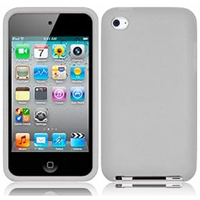 White Soft Silicone Xylo-Skin Case for the Apple iPod Touch 4 4G (8GB 32GB 64GB) MP3 Player.