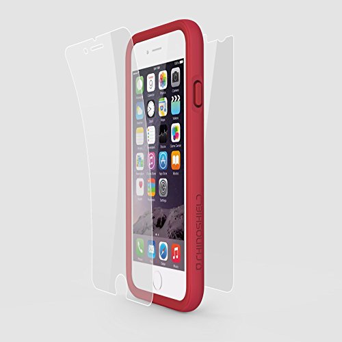 Rhino Shield Crash Guard Slim Impact Bumper Bundle for iPhone 6 Plus/6s Plus - Red (includes: Bumper, Front Screen Protector, Rear Scratch Protector Shield)