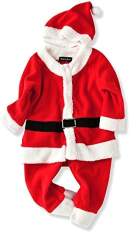 Lifemall Baby Boys Santa Claus Costume Jumpsuit Romper Christmas with Hat (0-6 Months, Red)