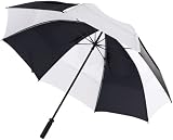 Gustbuster Pro Series 62 Umbrella Black/White Style 2 Striped Rubber Handle