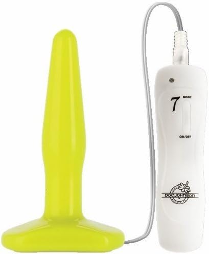 DJ Novelties GLO SLIM VIBRATING ANAL PLUG YELLOW