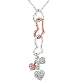 14k White and Rose Gold 1/3ctw Diamond Heart Pendant (HI/I1)