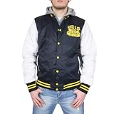 BLOUSON HOMME A CAPUCHE 'GU 613' STYLE TEDDY MARINE, NOIR & BLEU
