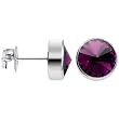 11mm Bezel February Birthstone Stud Earrings