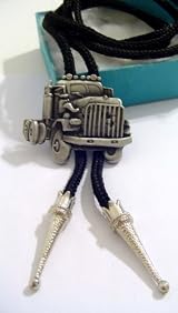 Pewter Metal Truck BOLO TIE Cowboy WESTERN NECKLACE
