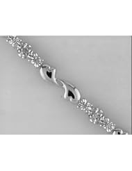 10K White Gold Diamond Heart Bracelet