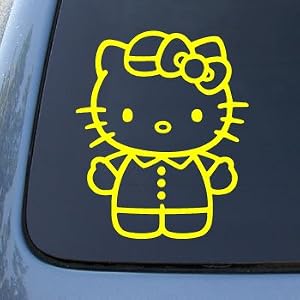 HELLO KITTY #2 - Vinyl Decal Sticker #A1400 | Vinyl Color: Yellow