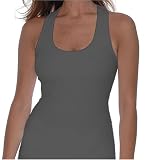  : Beyond Yoga Supplex Racer Back Camisole (Graphite Gray, X-Small)