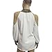 Sunward(TM) Women Long Sleeve Chiffon Off Shoulder Shirts (XLarge, White)