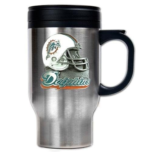 NFL Miami Dolphins 16-Ounce Stainless Steel Travel Mug - Helmet Logo