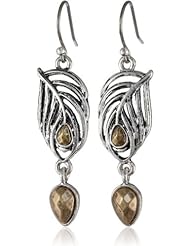 Lucky Brand "Two Tone Peacock" Two-Tone Open Feather Drop Earrings