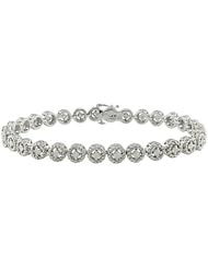 Sterling Silver Accent Diamond Tennis Bracelets (0.99 Cttw, H-I Color, I3 Clarity), 7"