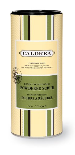 Caldrea Powdered Scrub, Green Tea Patchouli, 11-Ounce Canisters (Pack of 6) by Caldrea