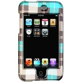 Polycarbonate Hard Shell Check Design Case for Apple Touch 2 (2nd Generation) 8gb 16gb 32g + Bonus Young Micro Shoe Silicone Skin Pouch harmonious with Nike+ Sensor