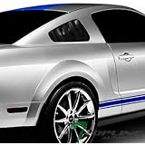 BLACK GT 5 VENT STYLE REAR 1/4 QUARTER SIDE WINDOW LOUVERS V3 05-14 FORD MUSTANG