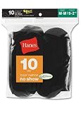 Hanes Boys Red Label Cushion No Show 10 pr White w/ Grey Heel and Toe Medium