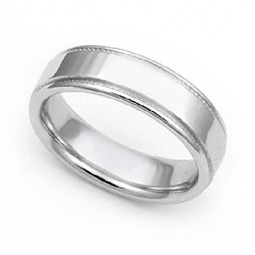 14k White Gold 5mm Milgrain Wedding Band Ring