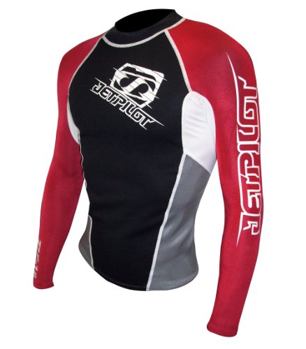 JetPilot Mens Neoprene F18  Flight Jacket (Red, X-Small)