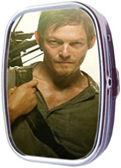 Walking Dead Daryl Dixon Fashion Image Custom Unique Pill Case Medicine Tablet Holder two compartment Pillbox