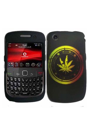 BlackBerry Curve 8520 / 8530 /3G 9300 /3G 9330 Graphic Rubberized Shield Hard Case - Weed Plant (Package include a HandHelditems Sketch Stylus Pen)