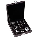 New Wyndham House 6pc Wine Set In Storage Case Stainless Steel Wine Ring Ch ....
